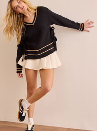 Varsity Side Tie Pullover Detail 2 - TULLABEE