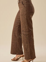 Danica Cheetah Wide Leg Jeans Detail 3 - TULLABEE