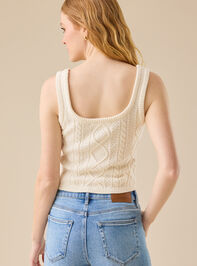 Gardenia Cable Knit Rosette Tank Detail 4 - TULLABEE