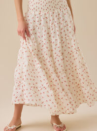 Ruth Floral Midi Skirt Detail 3 - TULLABEE
