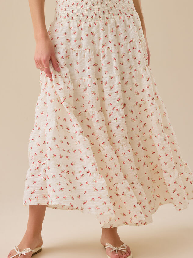 Ruth Floral Midi Skirt Detail 3 - TULLABEE