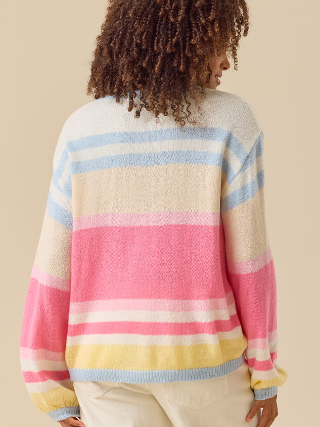Kiera Multi Stripe Sweater Detail 4 - TULLABEE