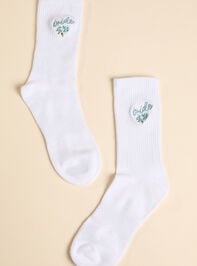 Embroidered Bride Crew Sock - TULLABEE