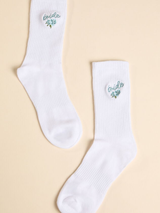 Embroidered Bride Crew Sock - TULLABEE