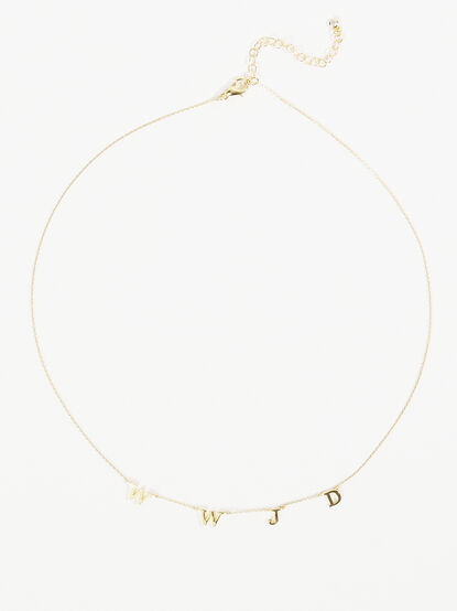 18K Gold WWJD Charm Necklace - TULLABEE