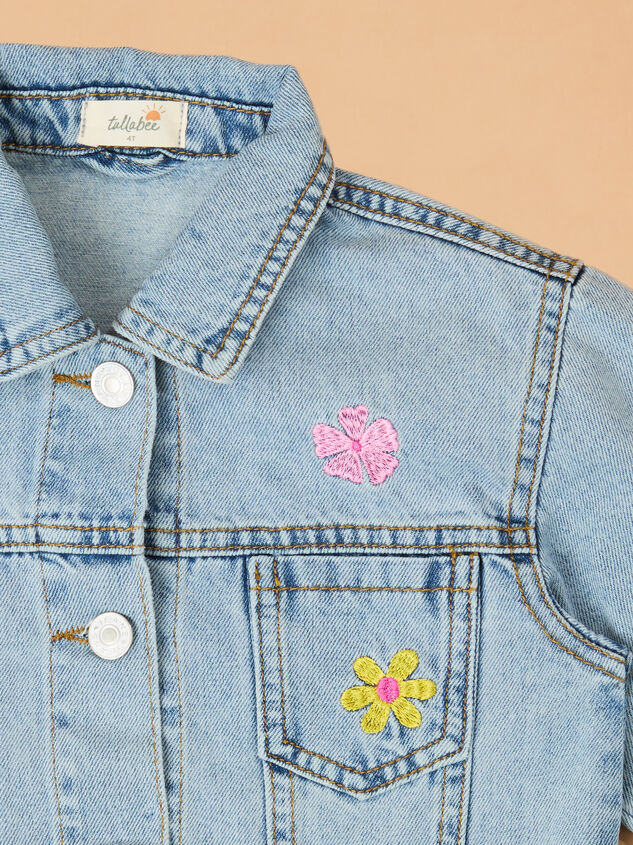 Maya Embroidered Denim Jacket Detail 2 - TULLABEE