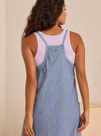 Hang Tough Striped Denim Mini Dress Detail 4 - TULLABEE