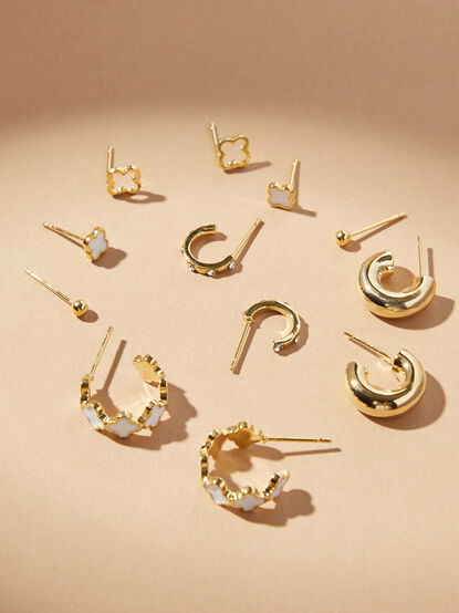 18K Gold Clover Earring Set - TULLABEE