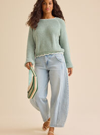 Amber Scalloped Trim Sweater Detail 2 - TULLABEE