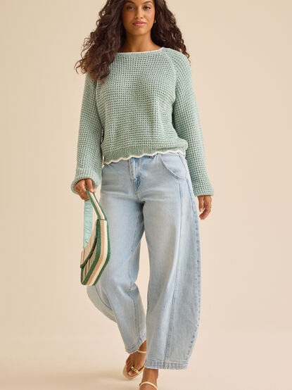 Amber Scalloped Trim Sweater - TULLABEE