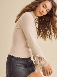 Sierra Lace Mock Neck Top Detail 3 - TULLABEE