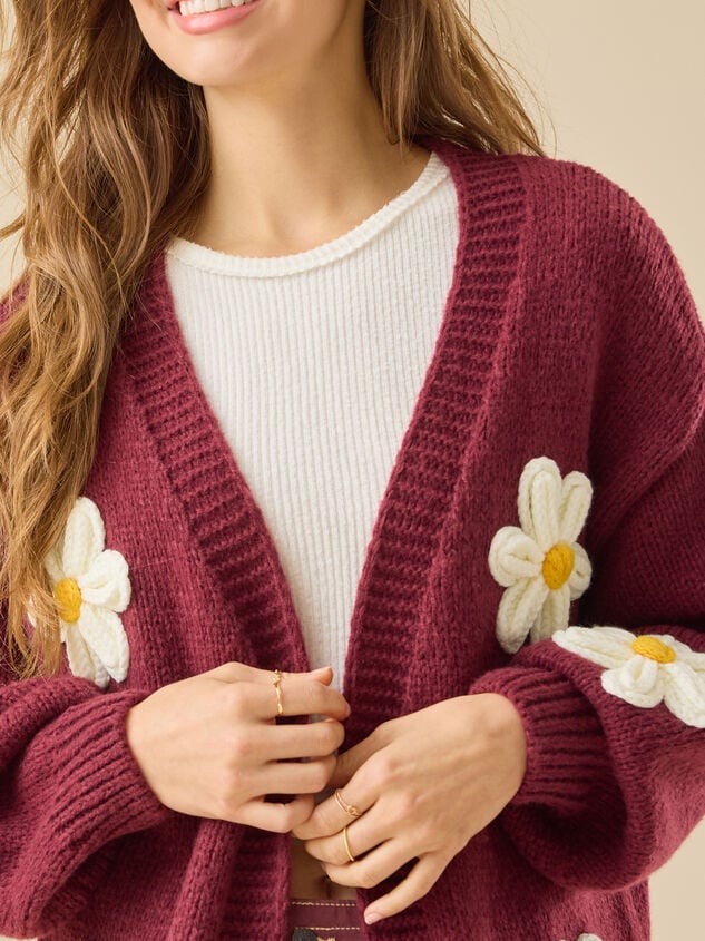 Josie 3D Flower Cardigan Detail 6 - TULLABEE