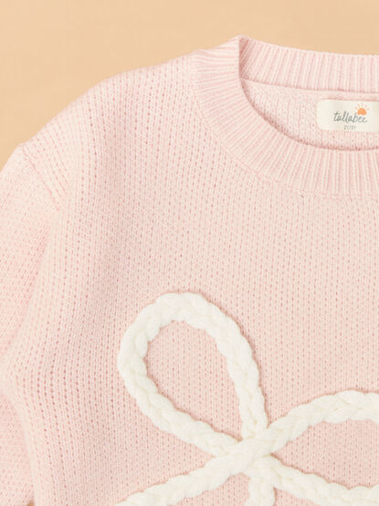 Braided Bow Christmas Sweater - TULLABEE