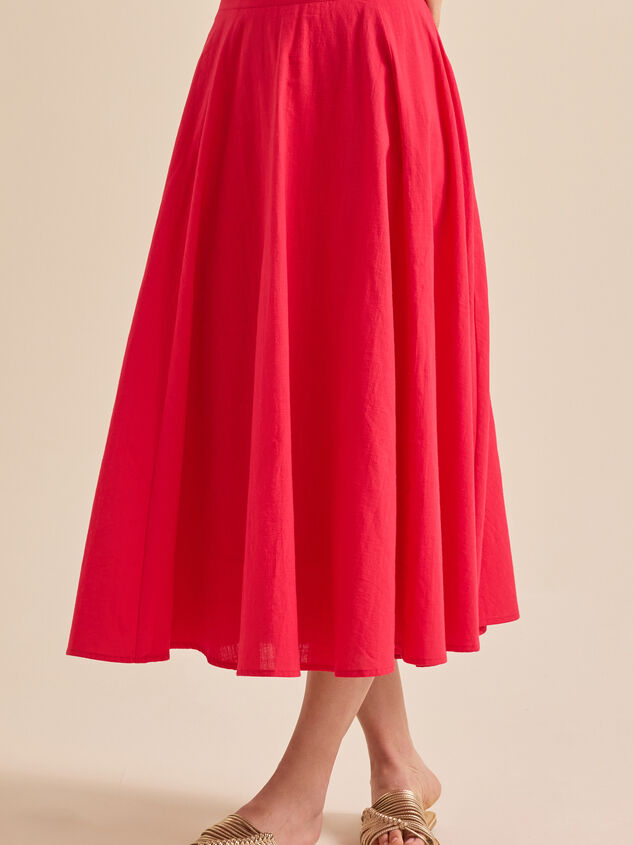 Grace Linen Midi Skirt Detail 3 - TULLABEE