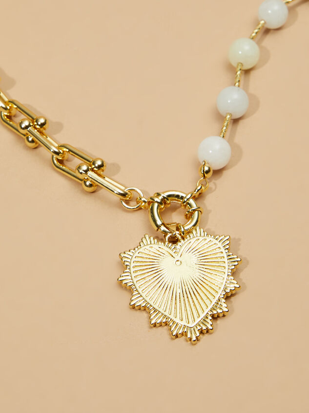 Heart Pendant Statement Necklace Detail 3 - TULLABEE