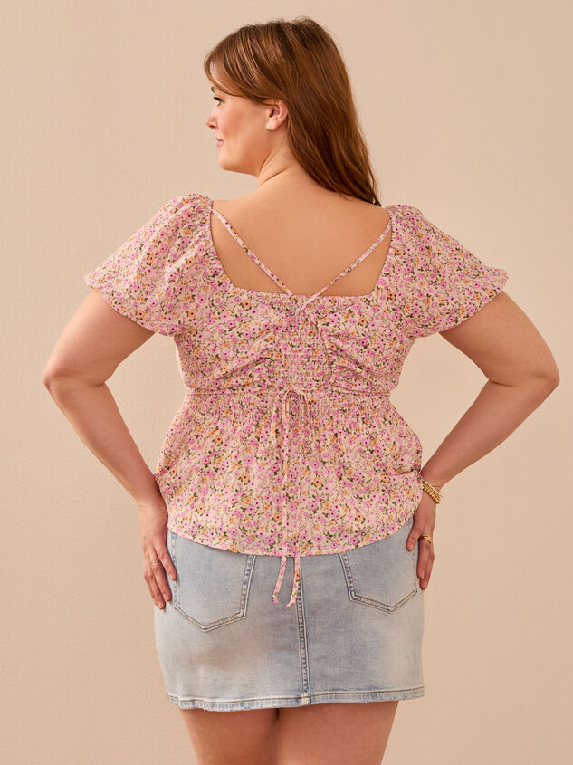 Ami Crossback Floral Babydoll Top Detail 5 - TULLABEE