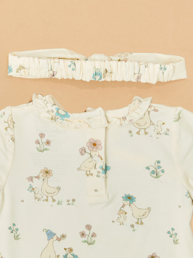 Little Duckling Blooms Nightgown with Headband Detail 3 - TULLABEE