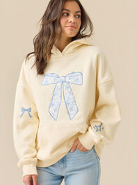 Floral Bow Graphic Hoodie Detail 2 - TULLABEE