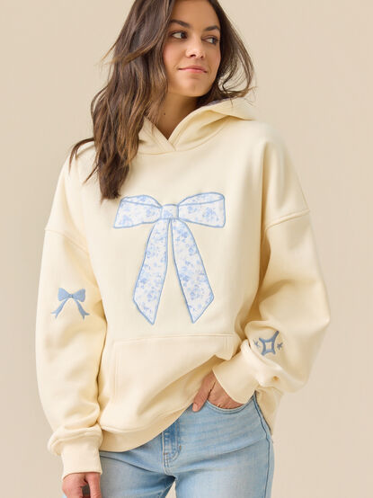 Floral Bow Graphic Hoodie - TULLABEE
