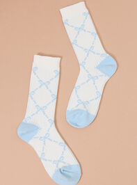 Bow Ribbed Cozy Socks - TULLABEE