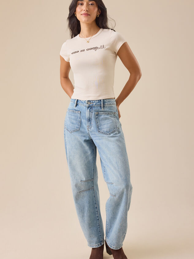 God Is Good Yall Baby Tee Detail 2 - TULLABEE