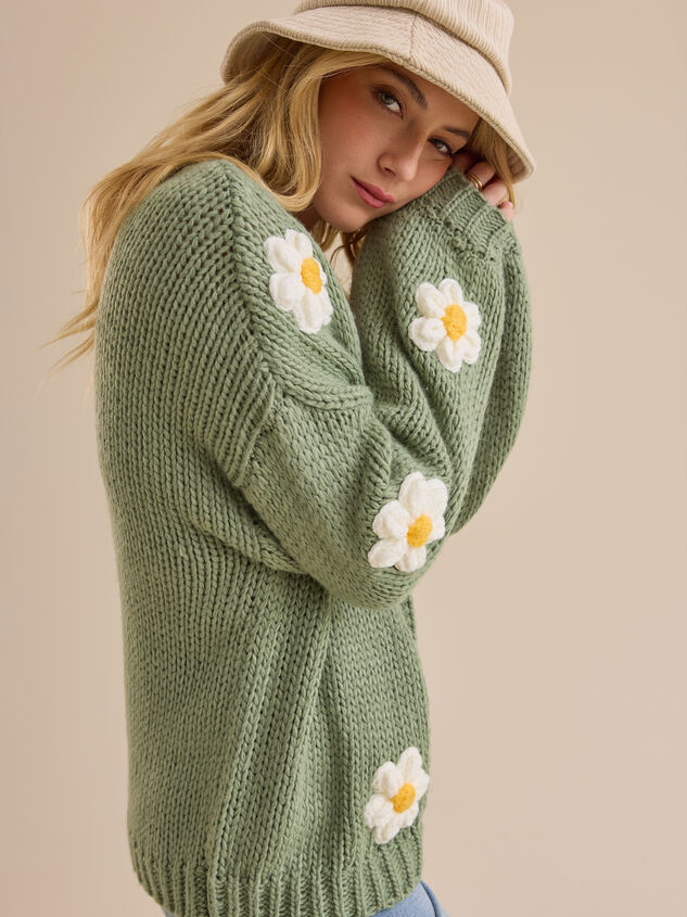 Jennie 3D Flower Cardigan Detail 5 - TULLABEE