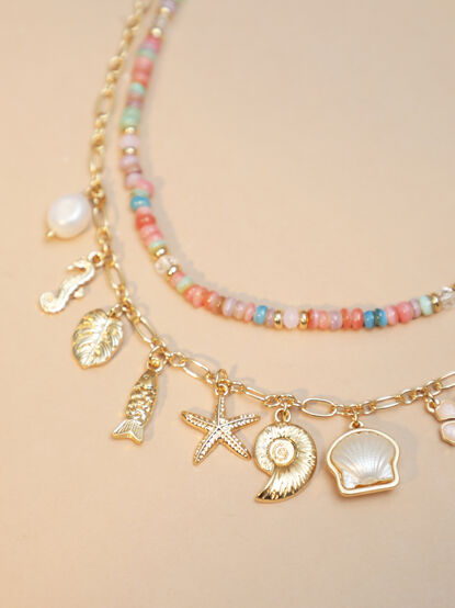 Sea Charm Double Layered Necklace - TULLABEE
