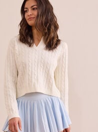 Court Crush Cable Knit Sweater - TULLABEE