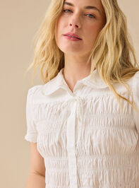 Rowen Button Down Collared Top Detail 4 - TULLABEE