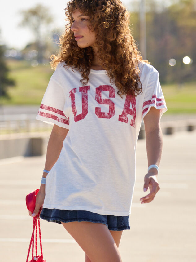 USA Oversized Slub Tee Detail 3 - TULLABEE
