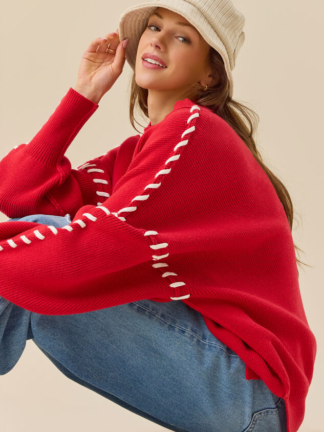 Paige Whipstitch Sweater Detail 2 - TULLABEE