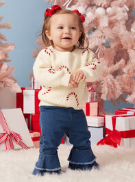 Candy Cane Knit Baby Sweater - TULLABEE