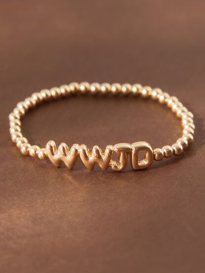 WWJD Gold Bead Bracelet - TULLABEE