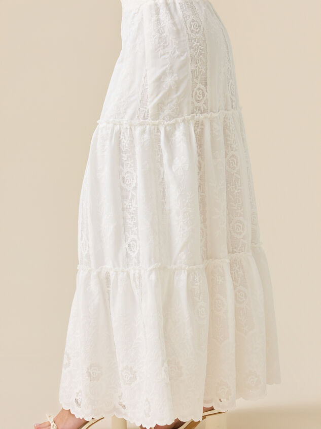 Madison Embroidered Maxi Skirt Detail 4 - TULLABEE