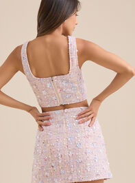 Ella Floral Sequin Tweed Corset Detail 9 - TULLABEE