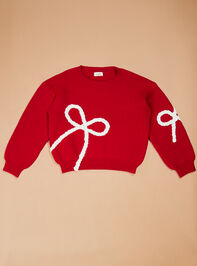 Braided Bow Christmas Sweater - TULLABEE