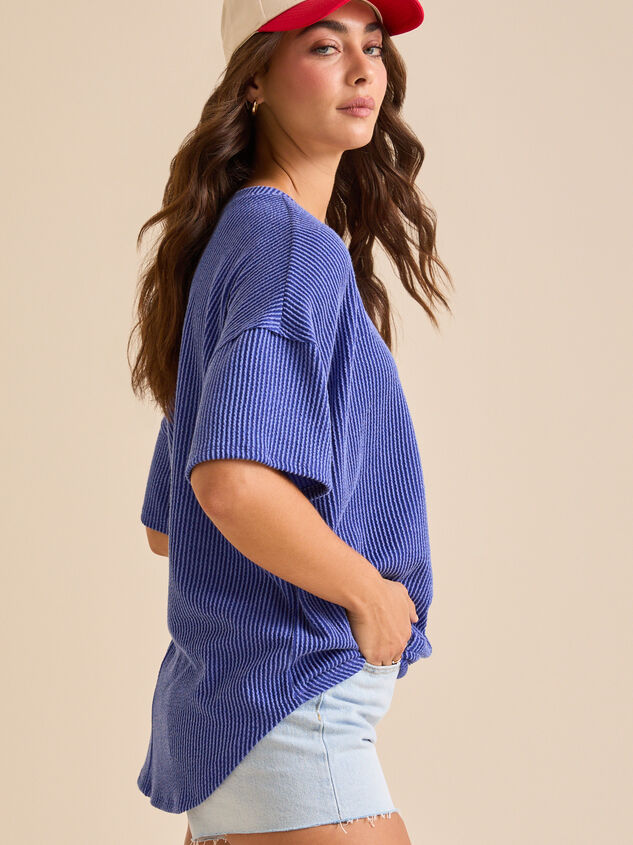 Alessia Ribbed Tunic Top Detail 4 - TULLABEE
