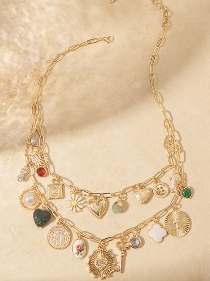 2 Layer Charm Necklace - TULLABEE