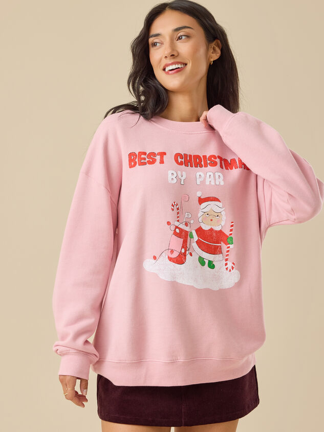 Mama Best Christmas By Par Sweatshirt Detail 2 - TULLABEE