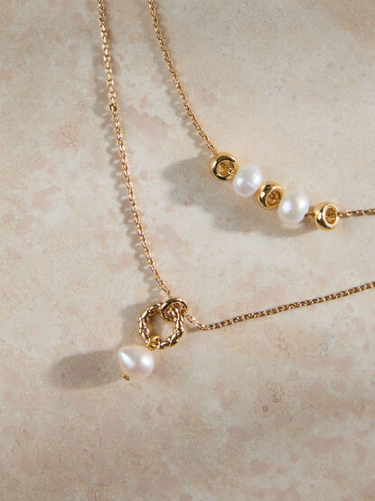 Eliza Layered Pearl Necklace - TULLABEE