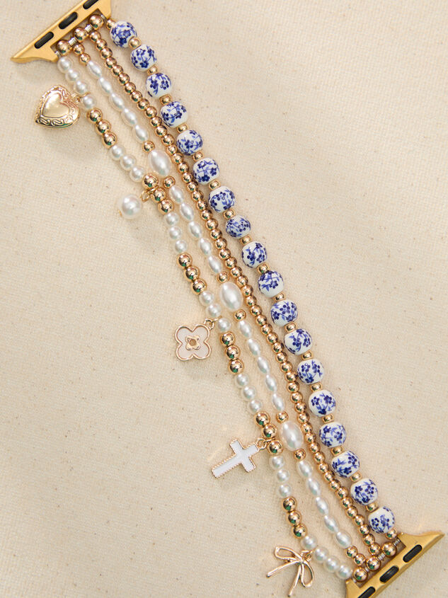 Blue Charmed Watch Band Detail 2 - TULLABEE