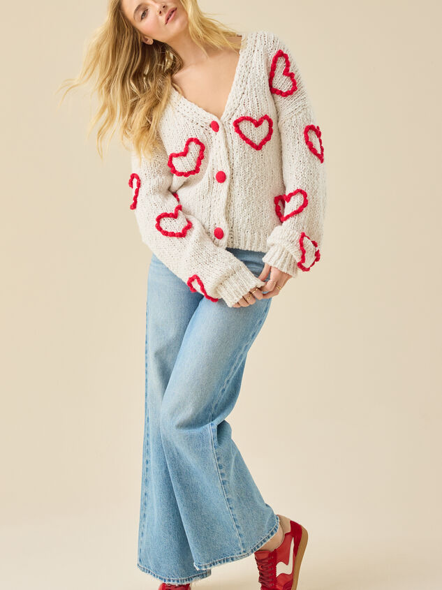Miller 3D Heart Cardigan Detail 3 - TULLABEE