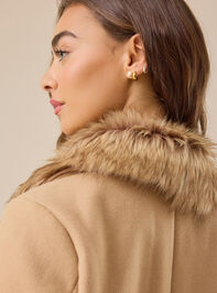 Freyda Faux Fur Collar Jacket Detail 7 - TULLABEE