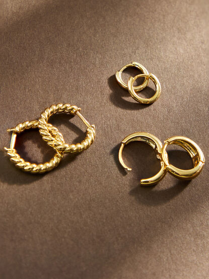 14k Gold Dipped Twist Earring Set - TULLABEE