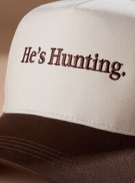 He's Hunting Trucker Hat Detail 2 - TULLABEE
