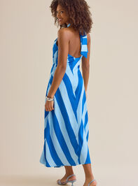 Landon Striped Satin Maxi Dress Detail 5 - TULLABEE