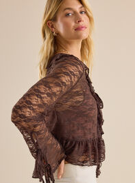Luna Lace Tie Front Blouse Detail 4 - TULLABEE