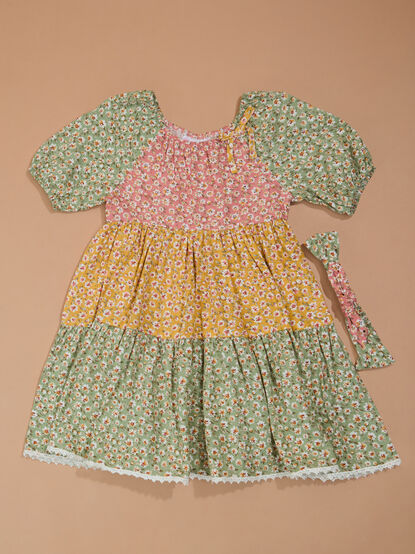 Landon Floral Toddler Dress and Headband Set - TULLABEE