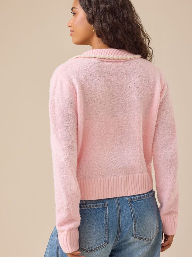 Vanna Collared Button Up Cardigan Detail 4 - TULLABEE
