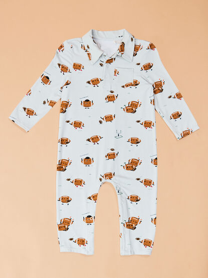 Playful Footballs Polo Romper - TULLABEE